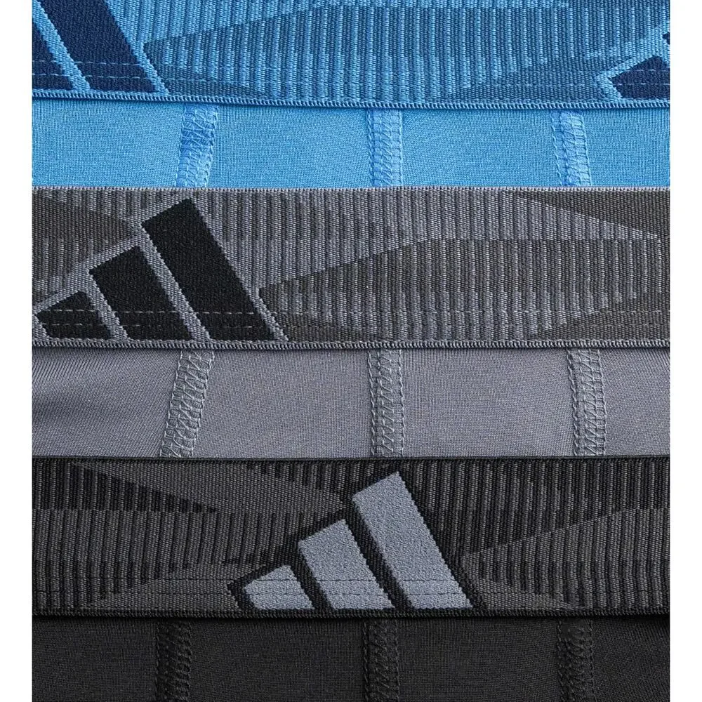 NWT adidas Men's Boxer Briefs (3-Pack)  -Wicking Underwear, Blue/ Grey/Black, XL